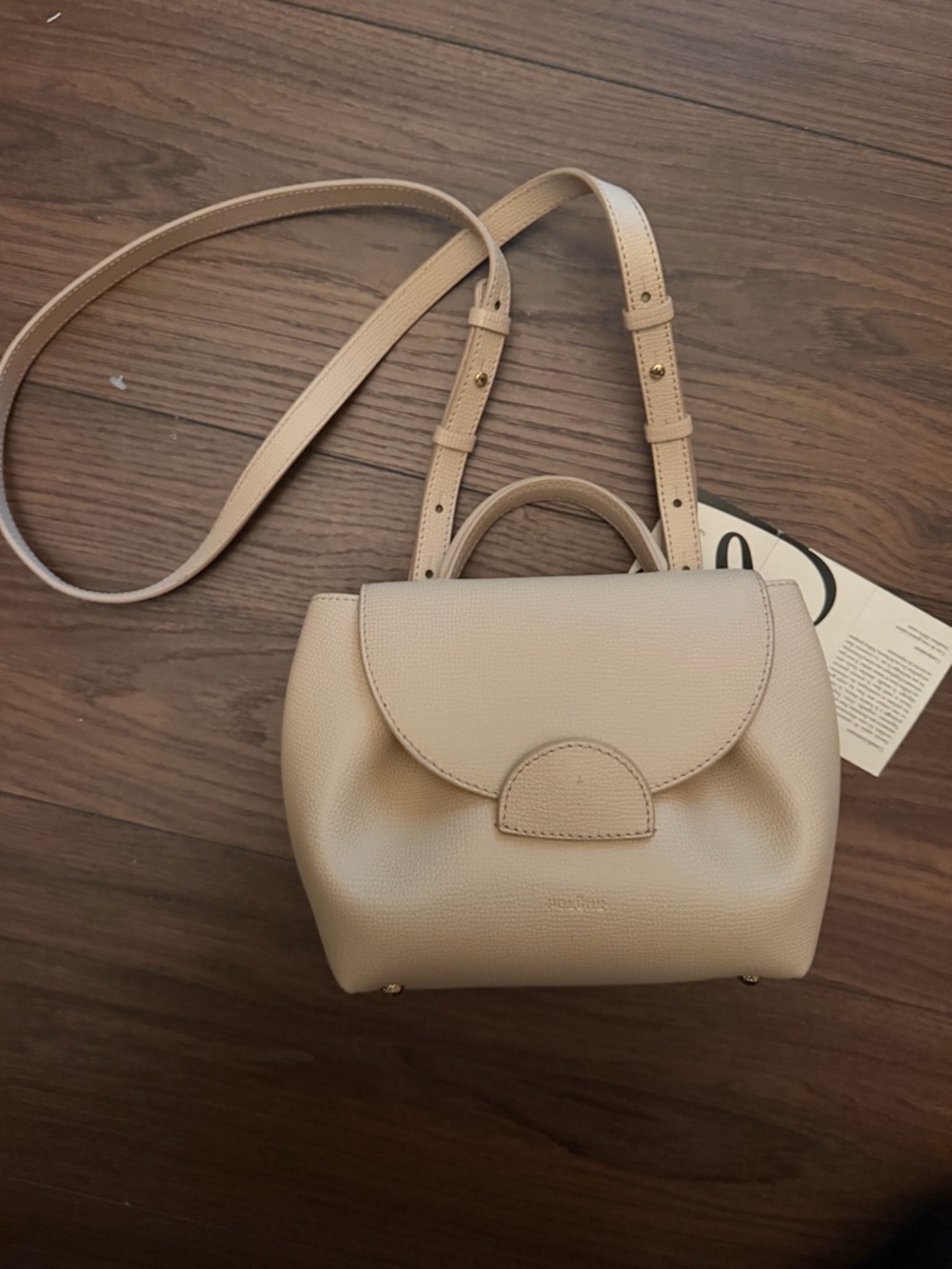 Polene Mini Top-Handle Bag in Sand